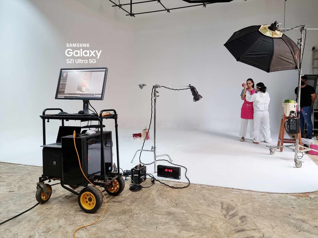 Commercial shoot at Cyclorama Studio Rental